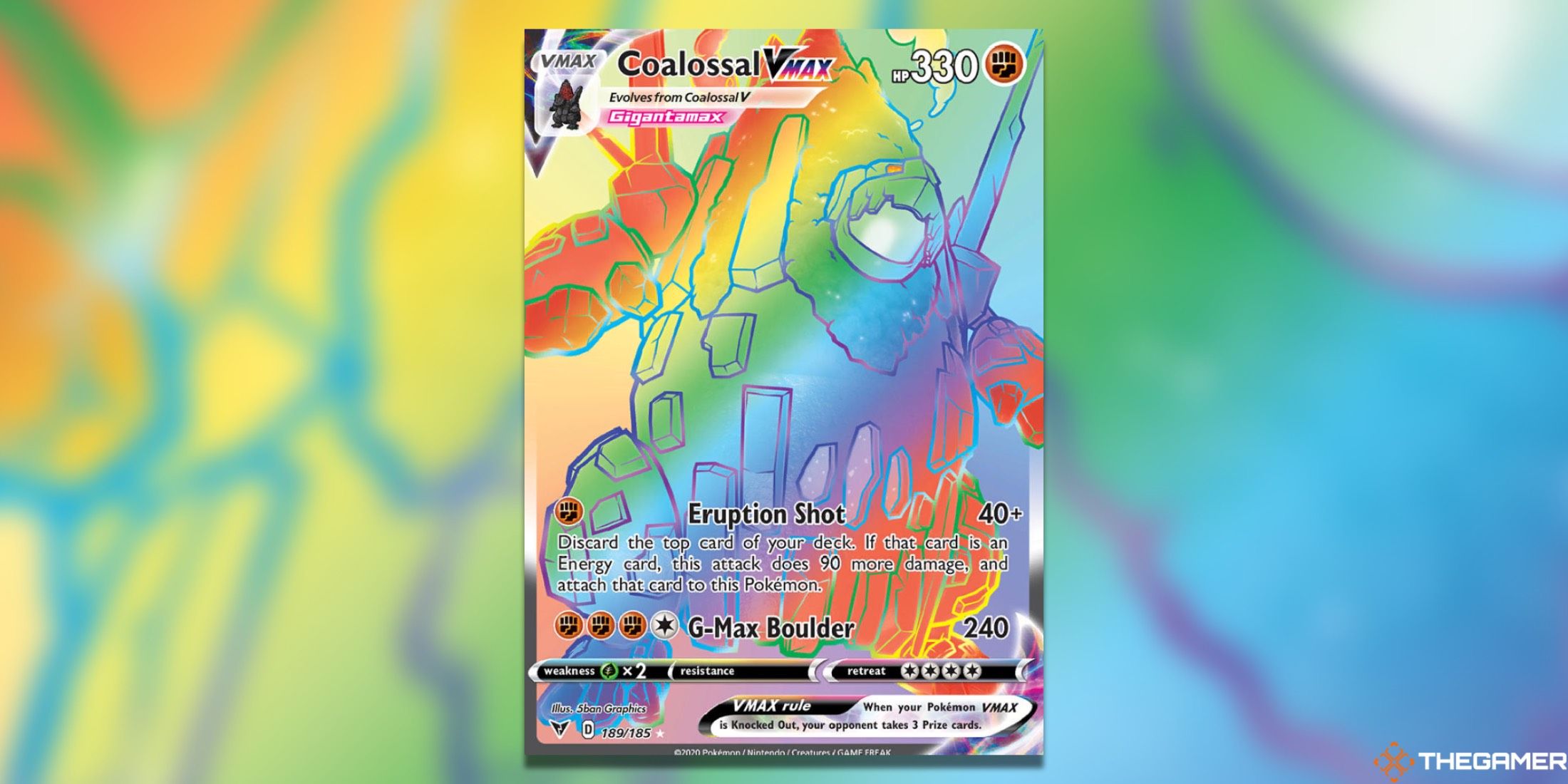 The Vivid Voltage Colossal VMAX (Secret) card art from the Pokemon TCG.