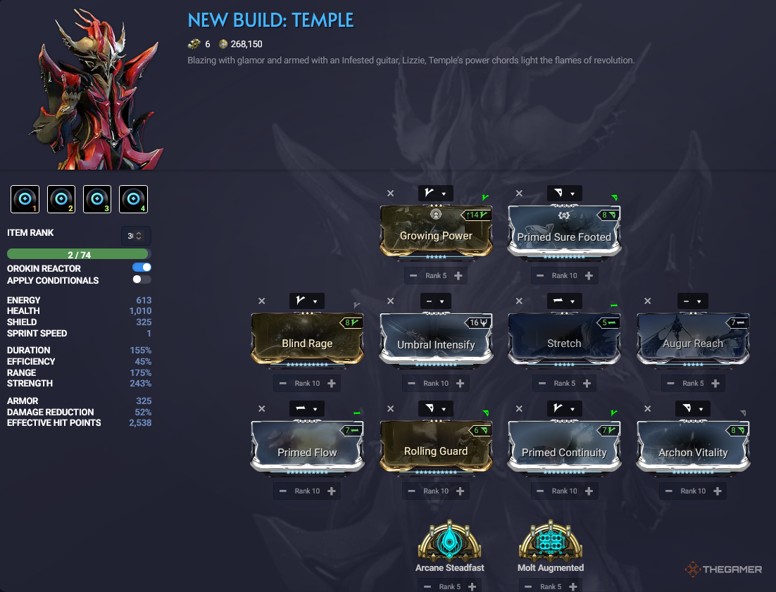 Warframe Temple Endgame Build