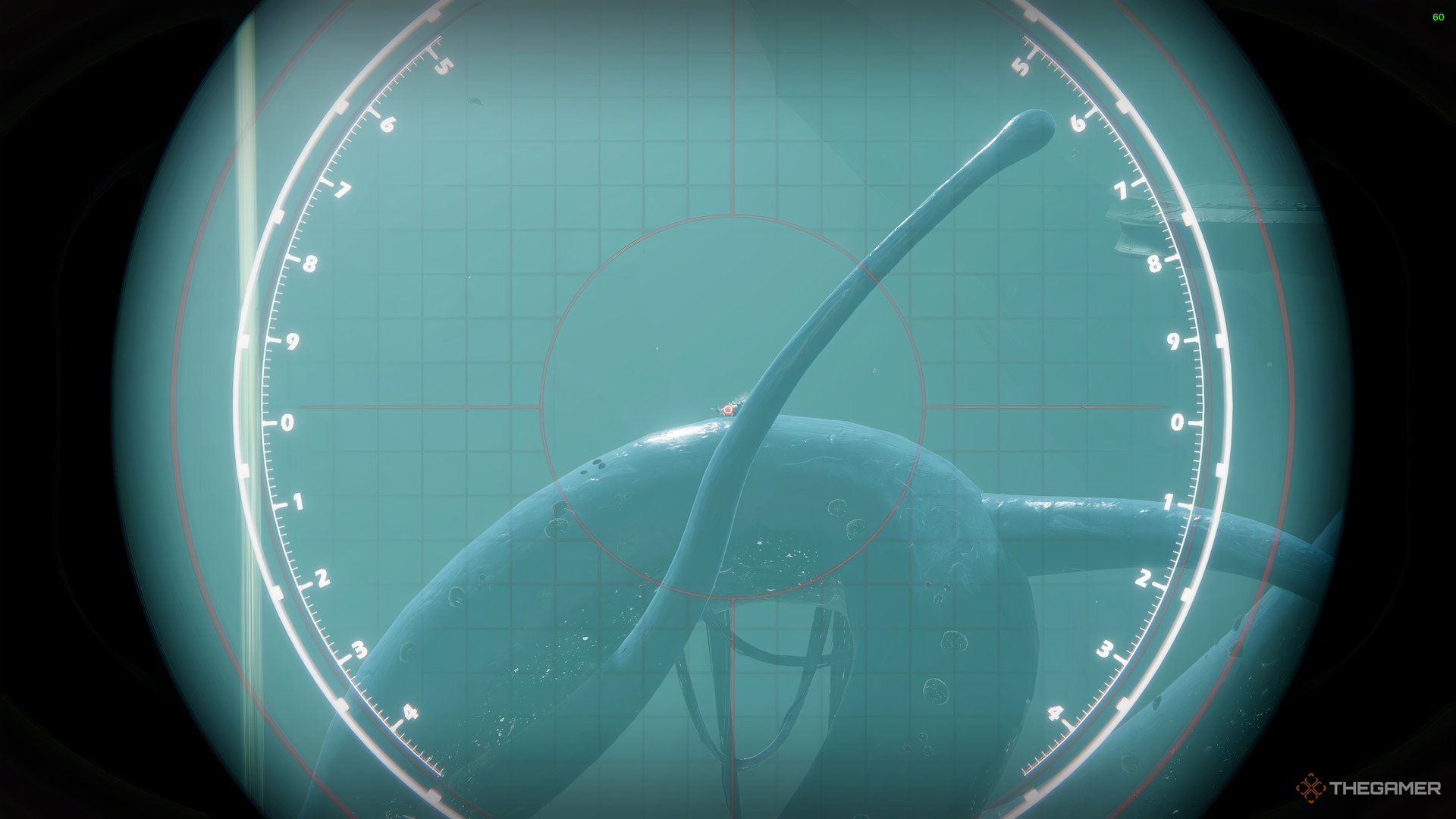 The sixth Tithed Wormspawn sitting on top of a tentacle at the very far end of The Mausoleum.