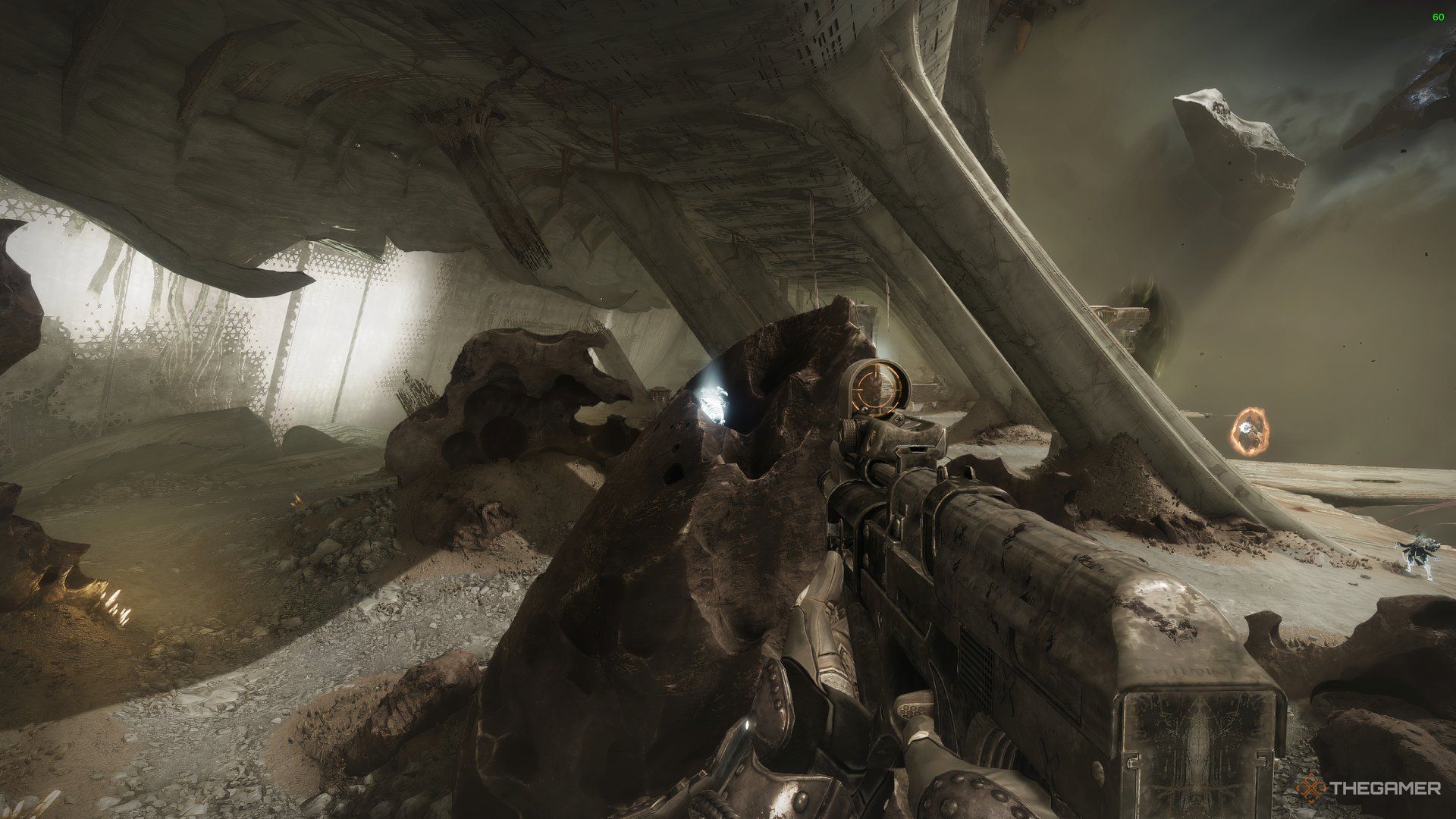 The first Tithered Wormspawn sitting on top of a brown rock, next to Vorok.