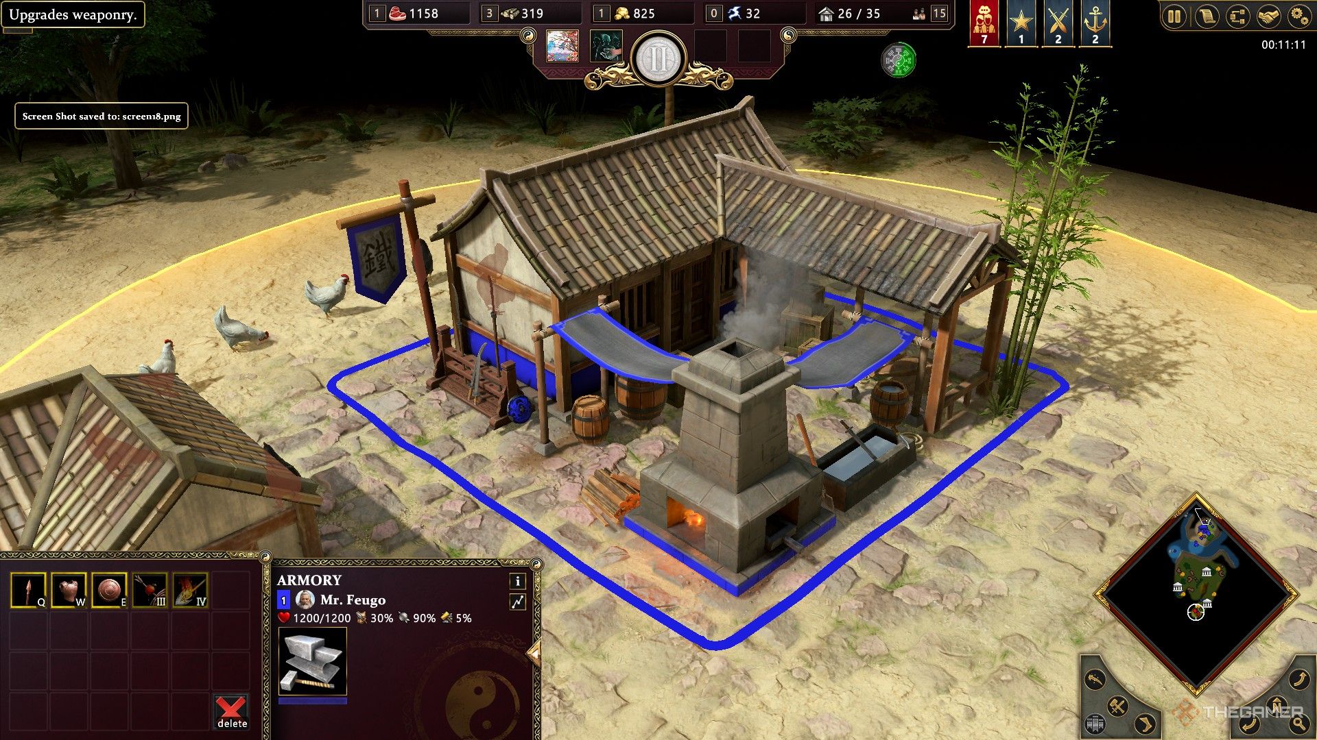 A Chinese God's armory building is displayed in Age Of Mytology: Retold.