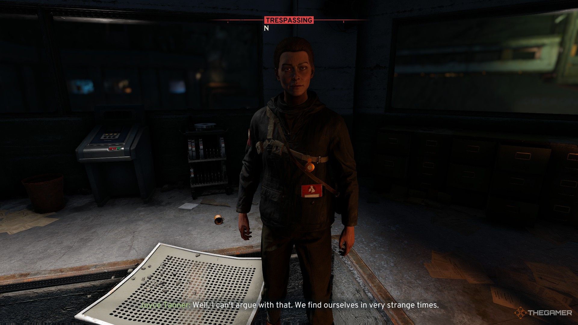 Joyce Tanner introduces herself inside data store charline in the Interchange in Atomfall.