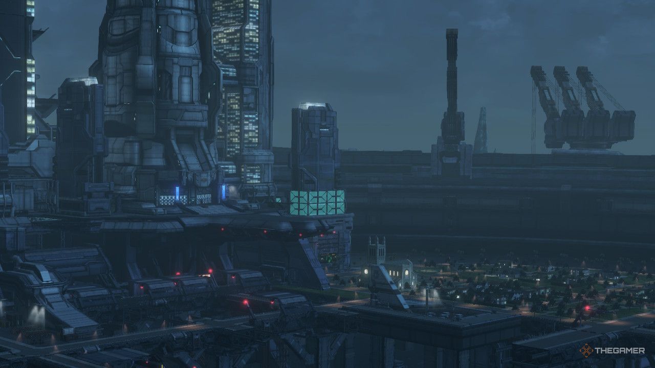 An overview of NLA at night in xenoblade chronicles x definitive edition.
