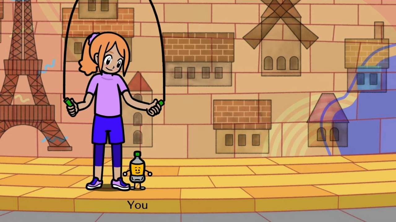 A skipping game in Rhythm Heaven Groove