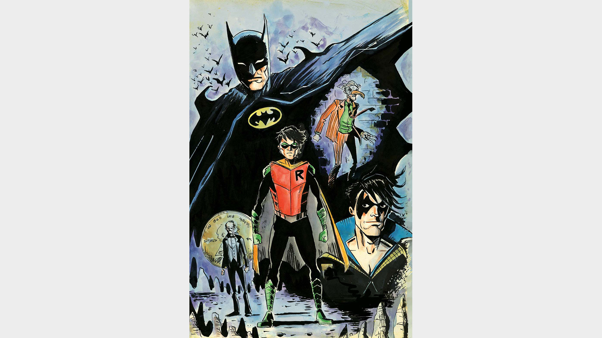 Jeff Lemire's variant cover for Robin & Batman: Jason Todd #1.