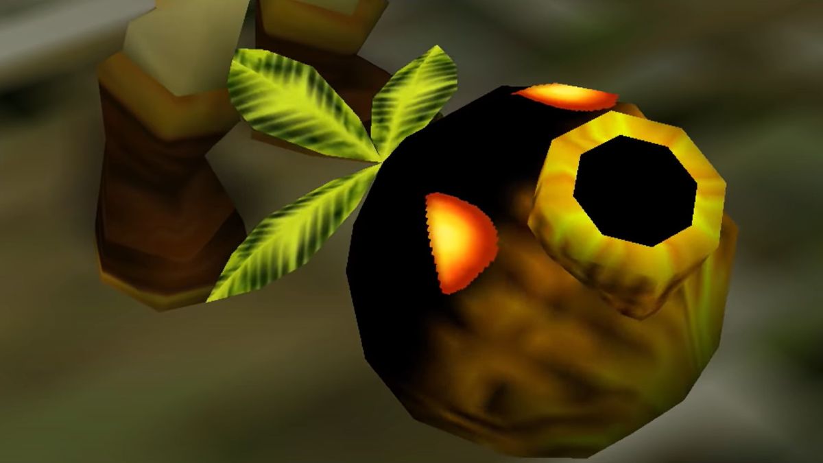 The Legend of Zelda: Majora's Mask screenshot showing the deku mask