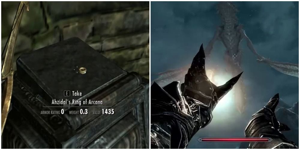 Ahzidal's Ring Of Arcana And Character Casting A Spell Skyrim