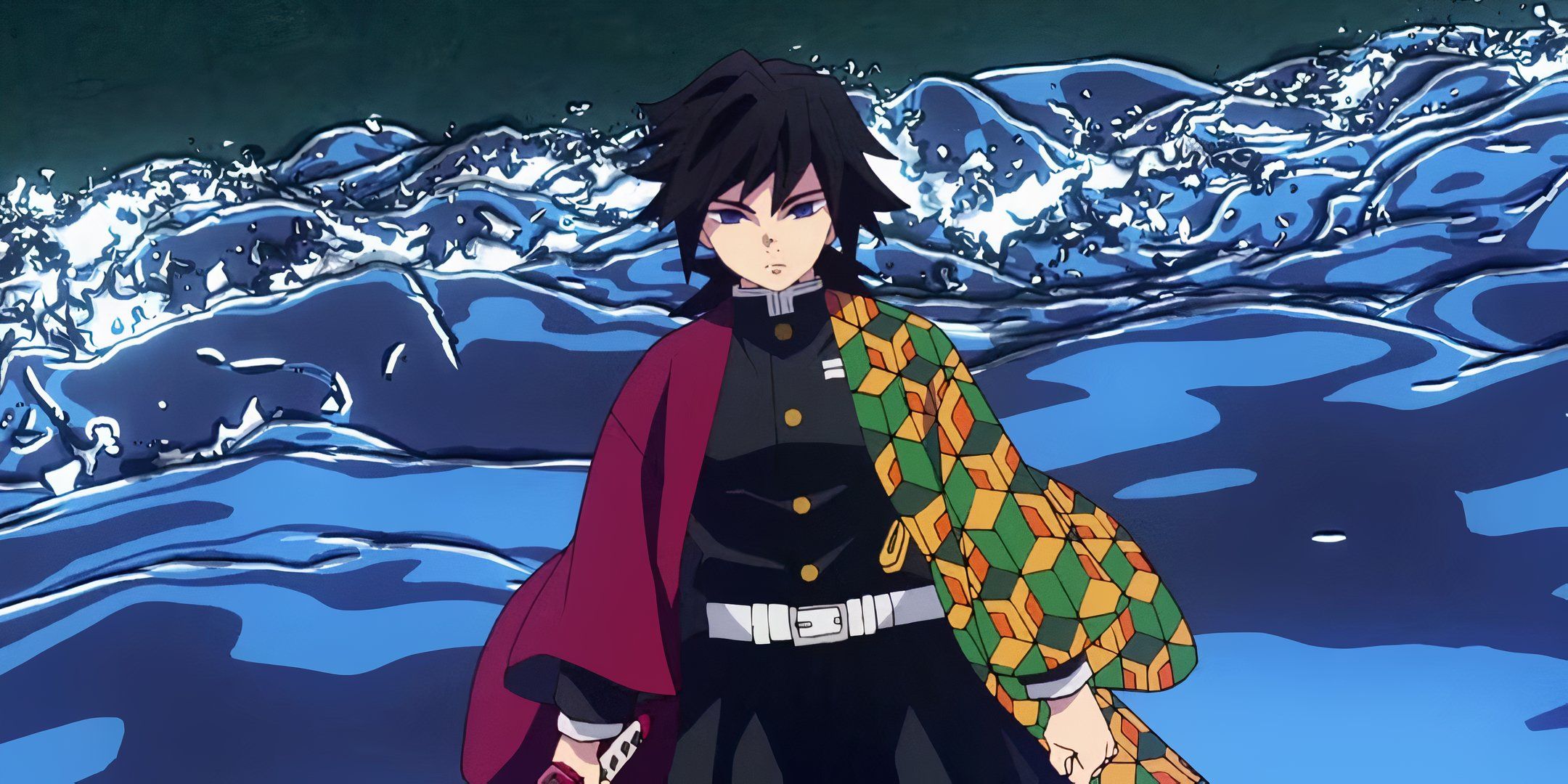 Giyu in Demon Slayer using water breathing 11th form.