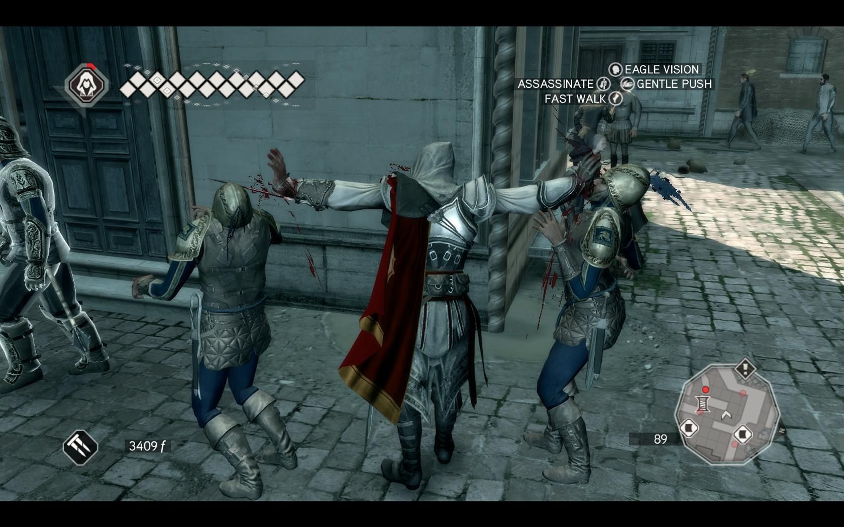 Ezio assassination in Assassin's Creed 2.