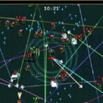 Vampire Survivors screenshot showing a character shooting beams of light at surrounding enemies