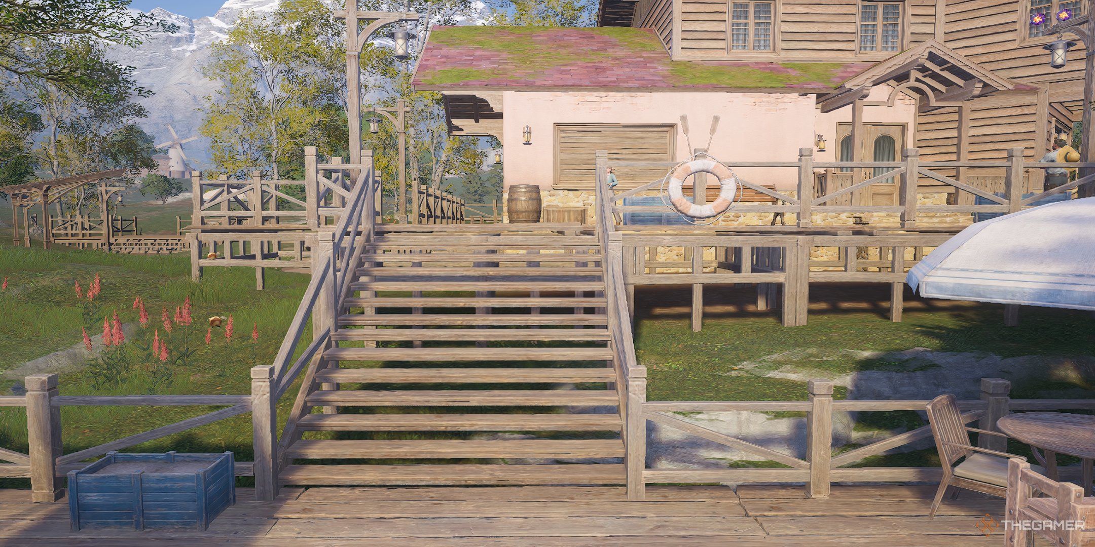 A screenshot of a pier from the video game Infinity Nikki.