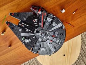 Lego dark falcon set on table