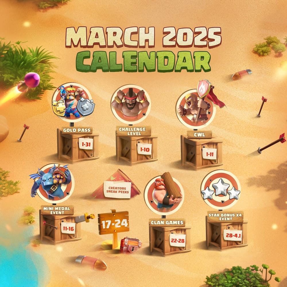 Clash of Clans March 2025 events list