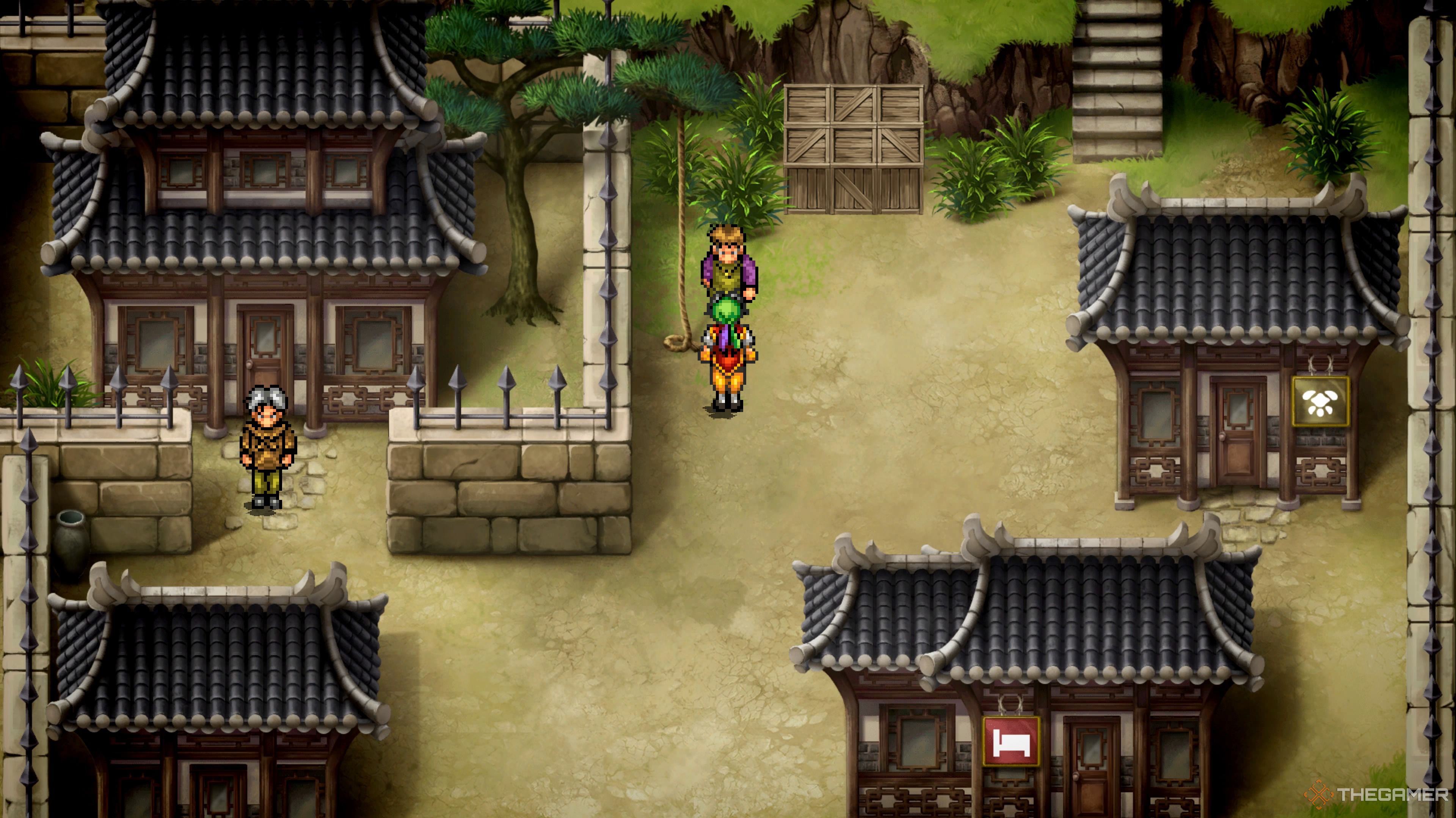 Breaking into Lepant's mansion in the Suikoden 1 HD Remaster.