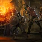 Four adventurers journey into a dim dungeon