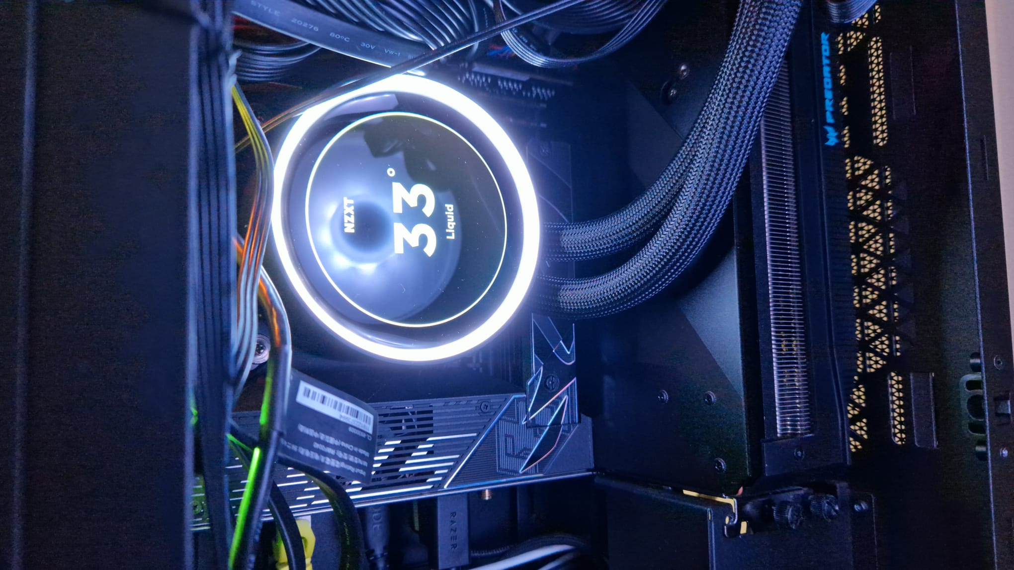 The pump header and display of the NZXT Kraken Elite 360 RGB