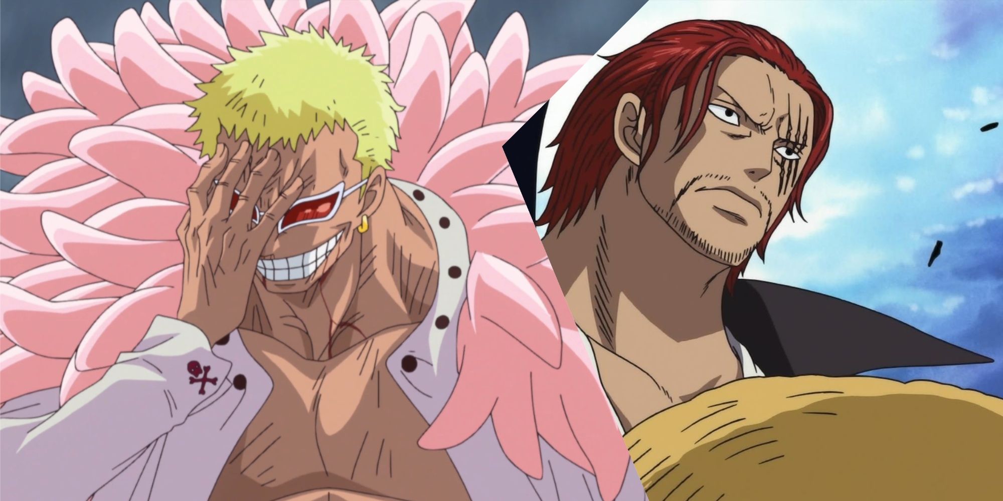 Donquixote Doflamingo and Shanks, two exiles from World Noble families