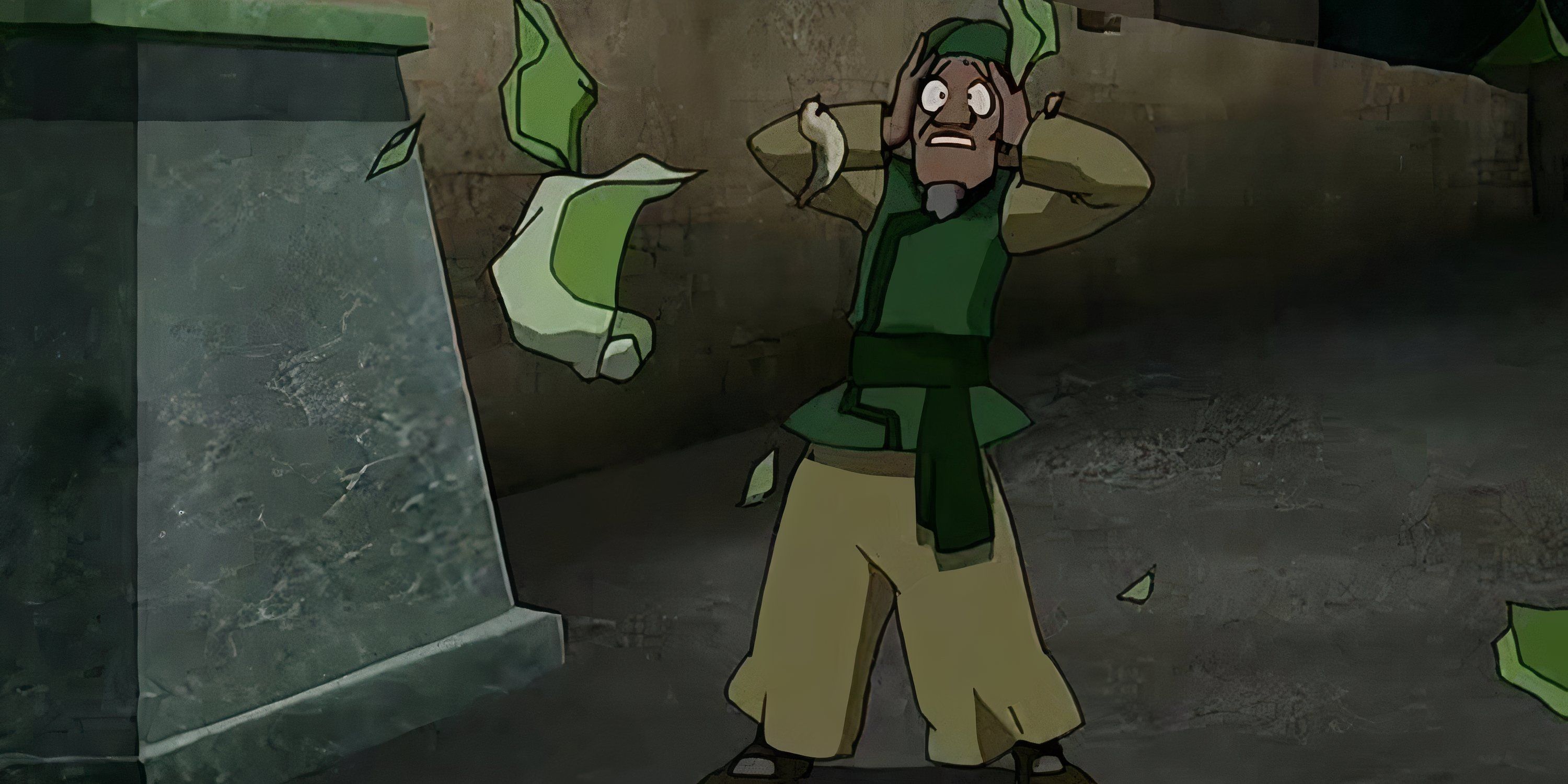The Cabbage merchant freaking out because his cabbages were destroyed from Avatar the last Airbender. 