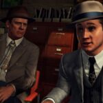 Two characters pointing at the camera in LA Noire