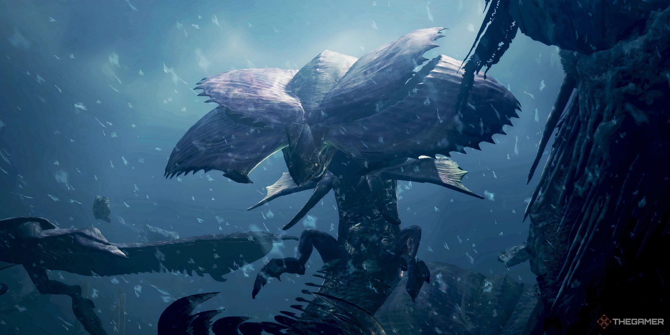 A Hirabami monster ready to fight in Monster Hunter Wilds.