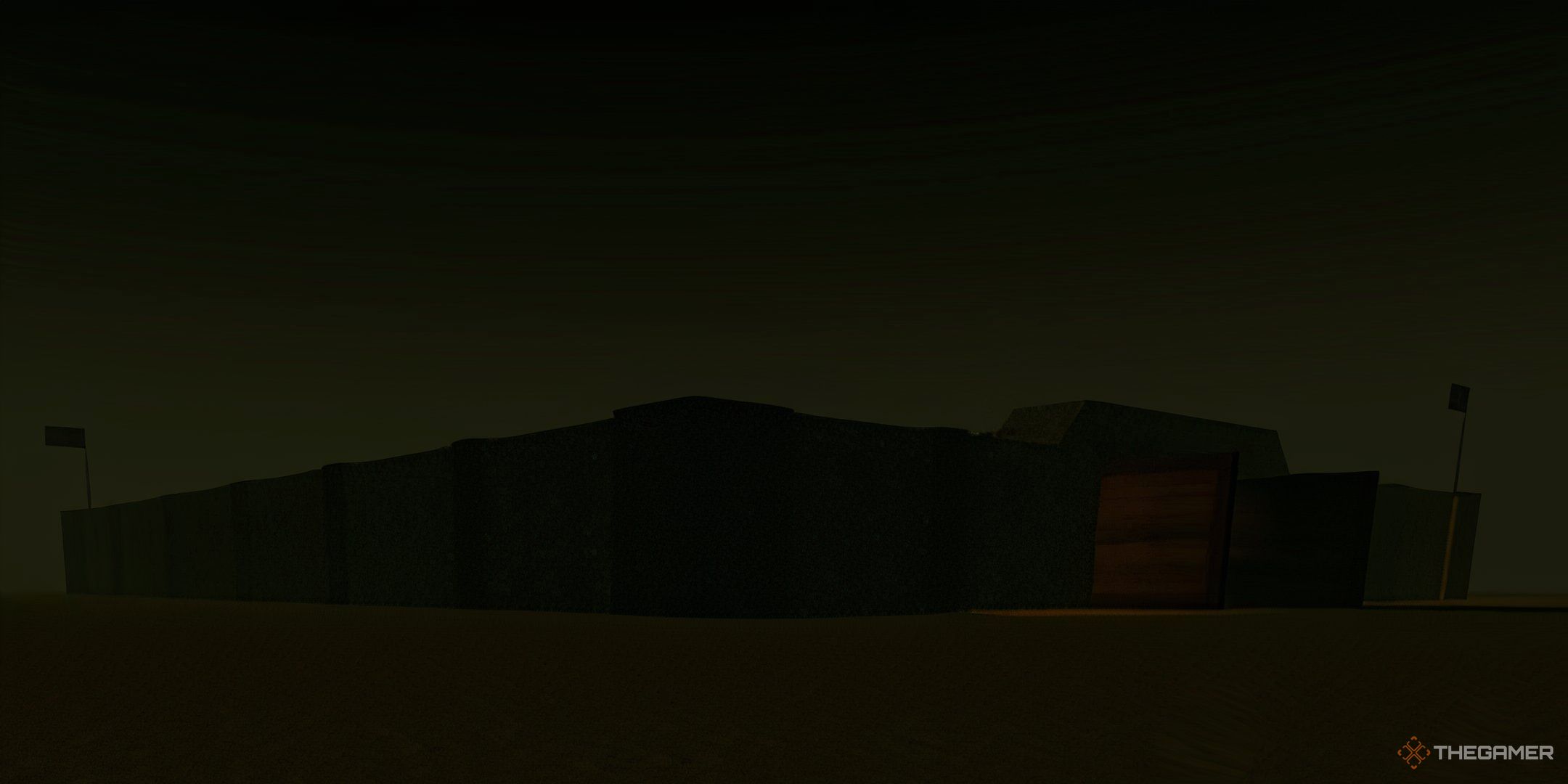 A checkpoint at night, in Dead Rails on Roblox.