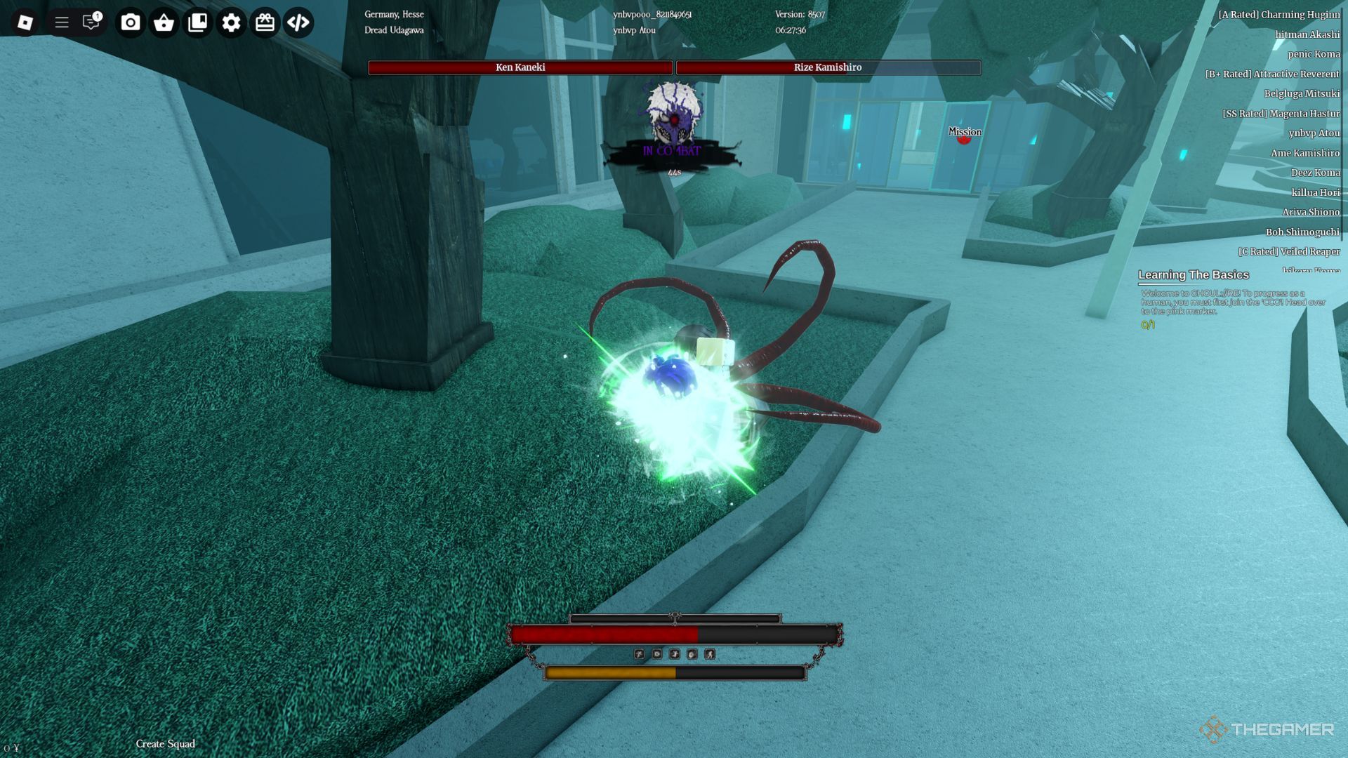Two players are fighting near the CCG building in Ghoul Re.