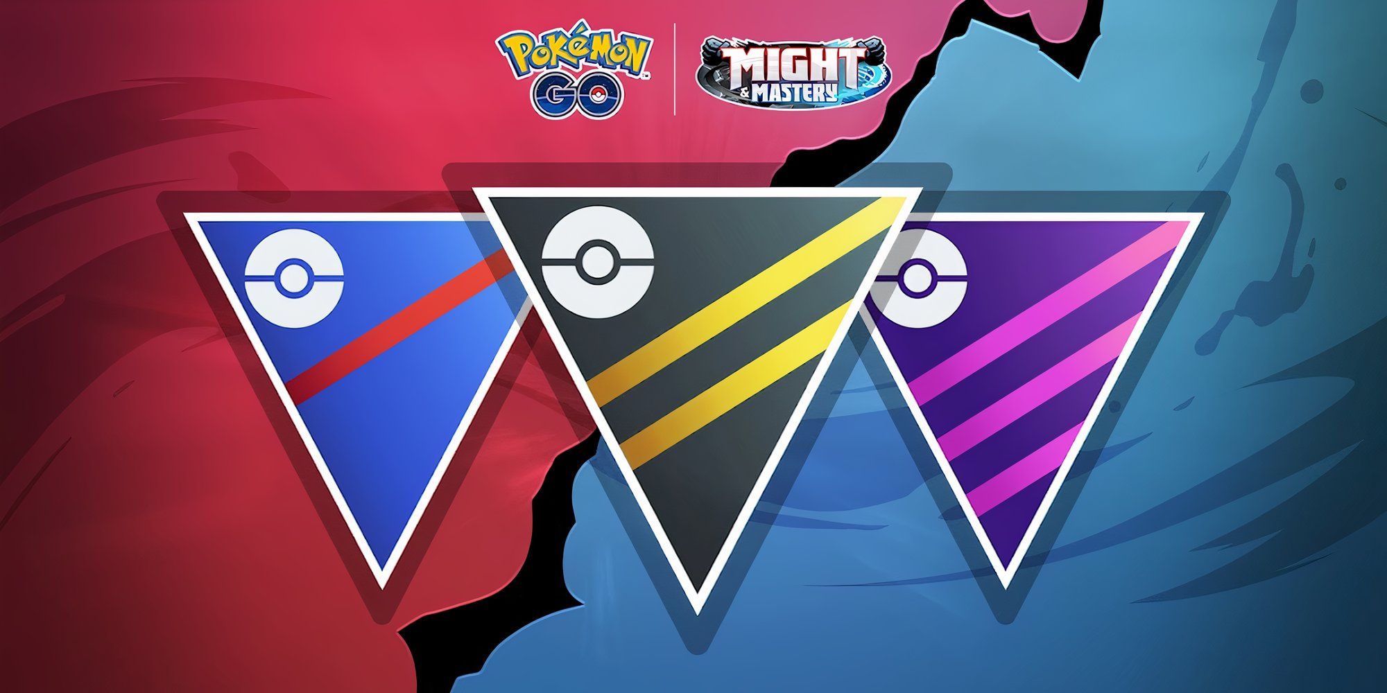 Image of the Great League, Ultra League, and Master League logos from Pokemon Go.