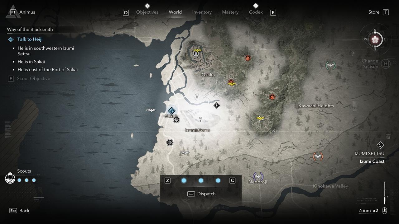 Scouts can be used to scan areas on the world map, provided that you're tracking a quest objective.