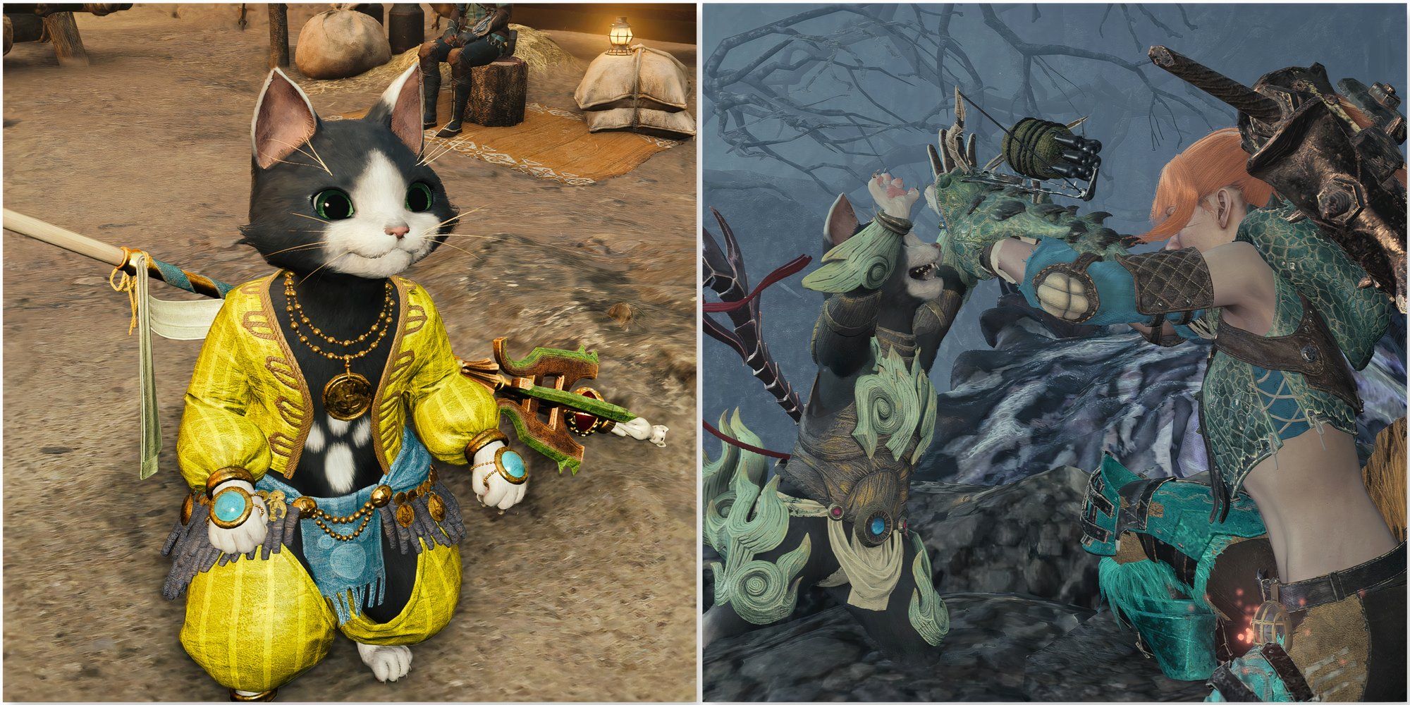 Your Palico and High Fiving your Palico in Monster Hunter Wilds