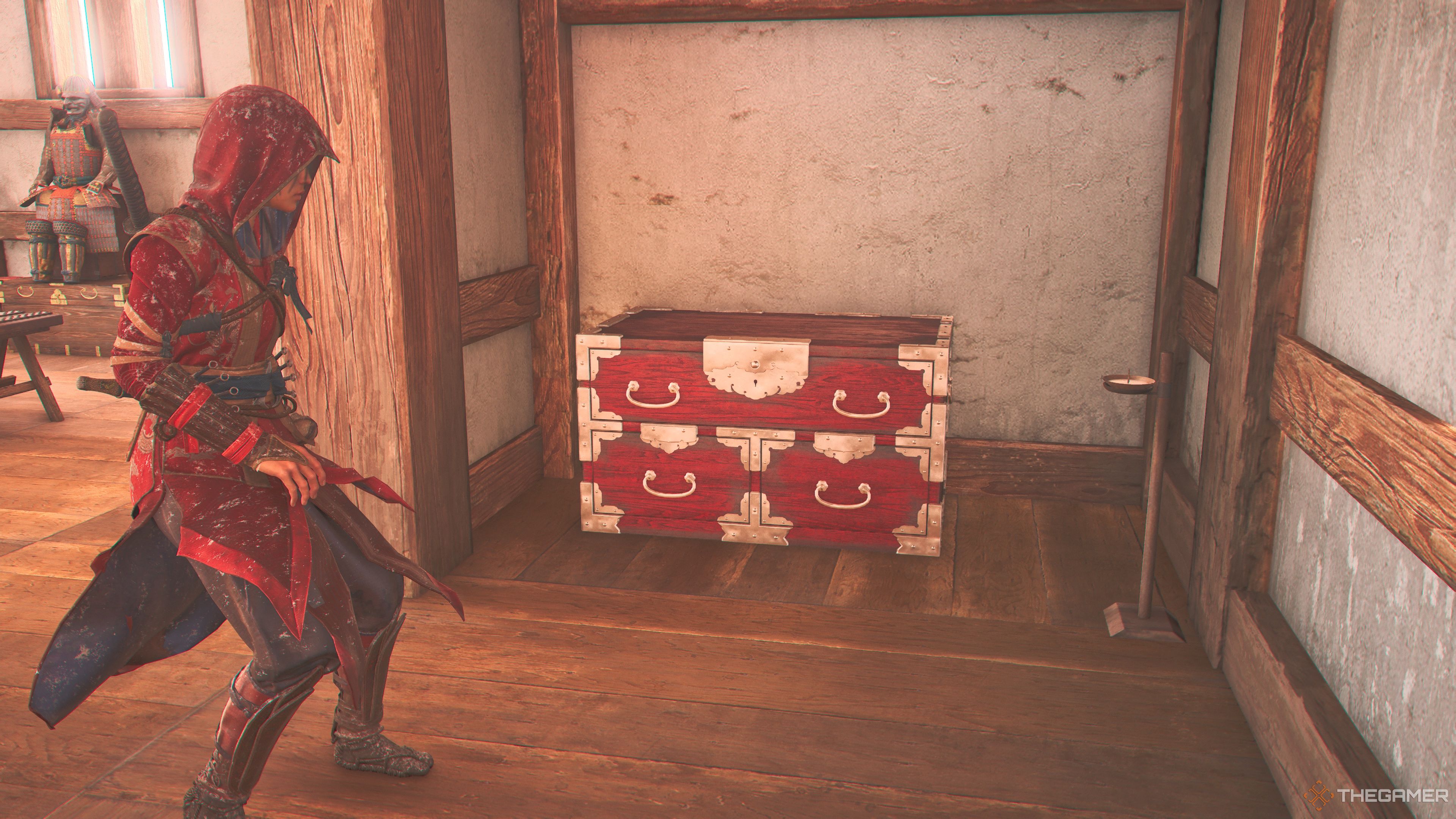 Naoe approaches the Fukuchiyama Castle Chest in Assassin's Creed Shadows