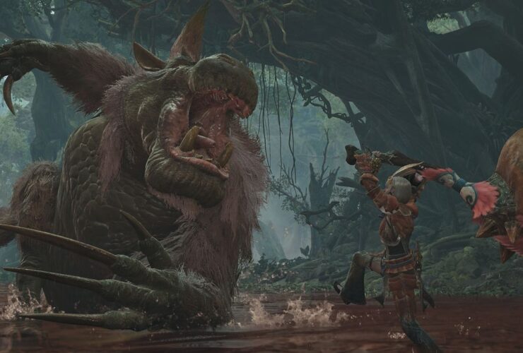 Monster Hunter Wilds screenshot showing a hunter battling a congalala