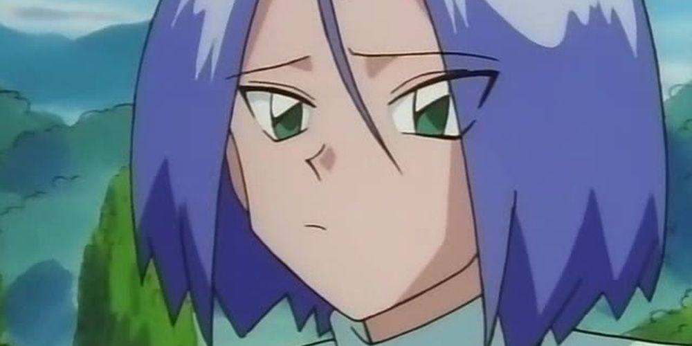 James from Team Rocket frowning in the Pokemon anime.