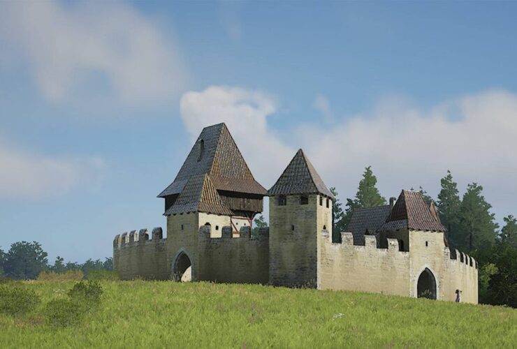 A screenshot of a castle in Manor Lords.