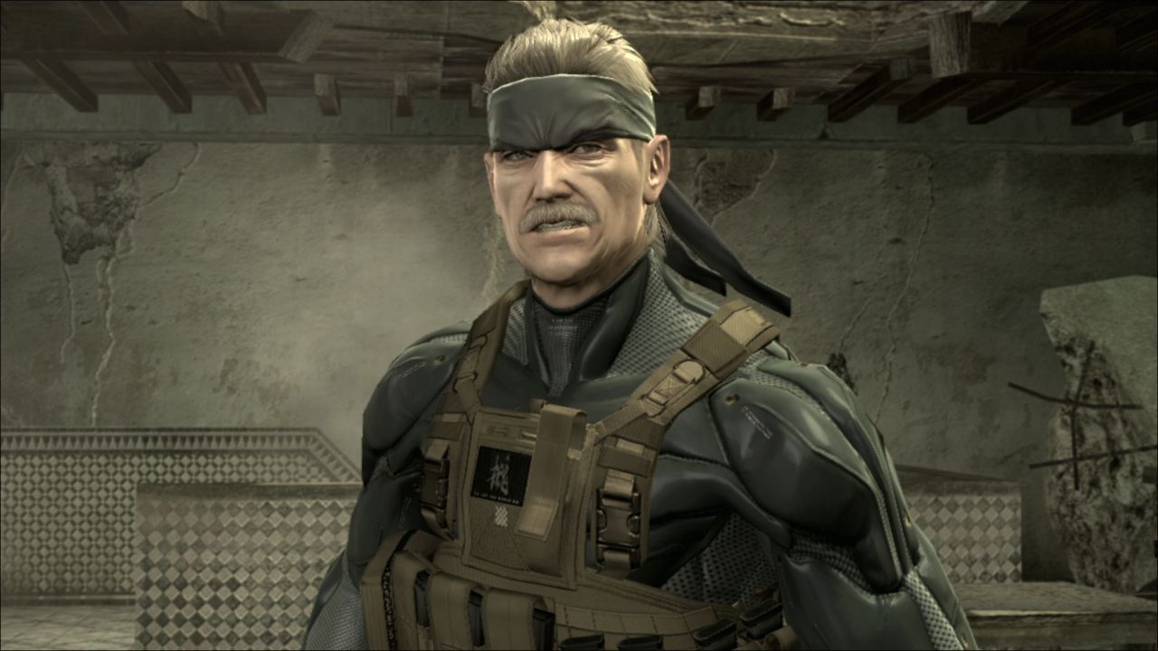 Metal Gear Solid 4 screenshot of Old Snake.