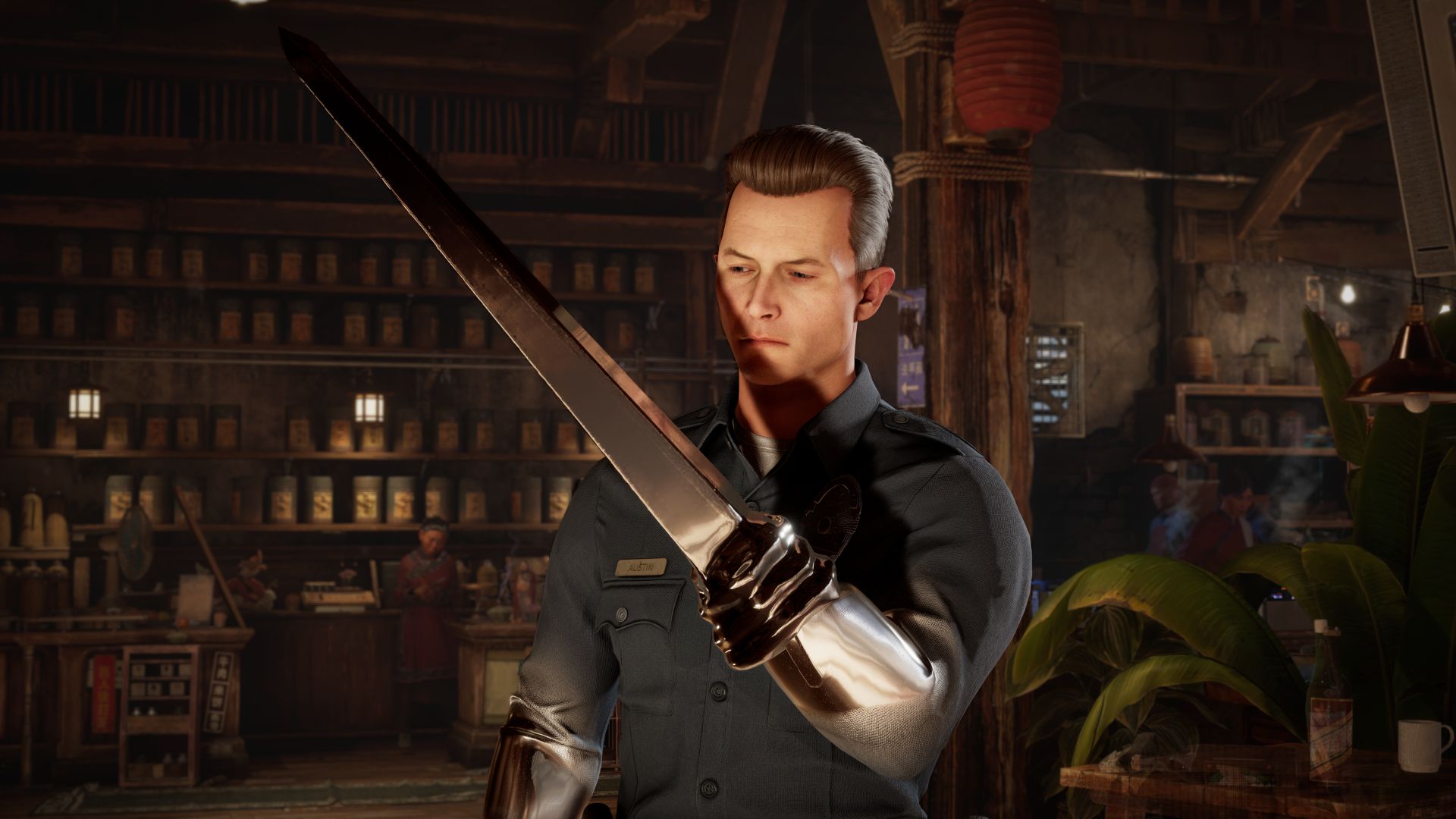 Screenshot of the T-1000 character from Mortal Kombat 1