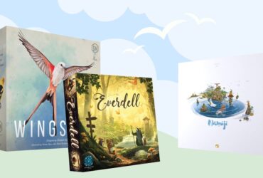 Nature board game deals header image with rolling hills and a cloudy sky