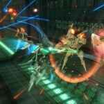 Zone of the enders 2 screenshot showing mechs battling
