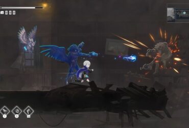 Ender Magnolia screenshot showing a spirit shooting at a monster enemy