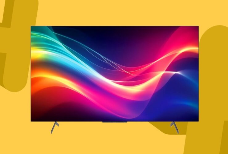 Philips OLED TV on a yellow background