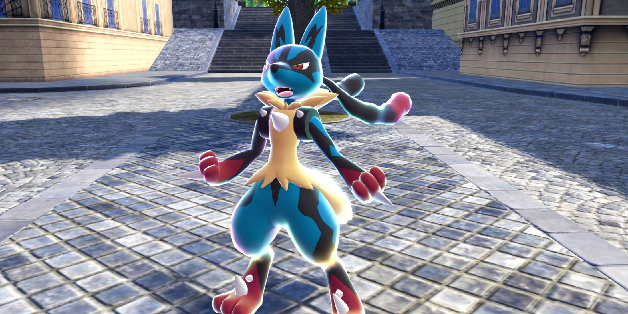 An image from Pokemon Legends: Z-A showing Mega Lucario.