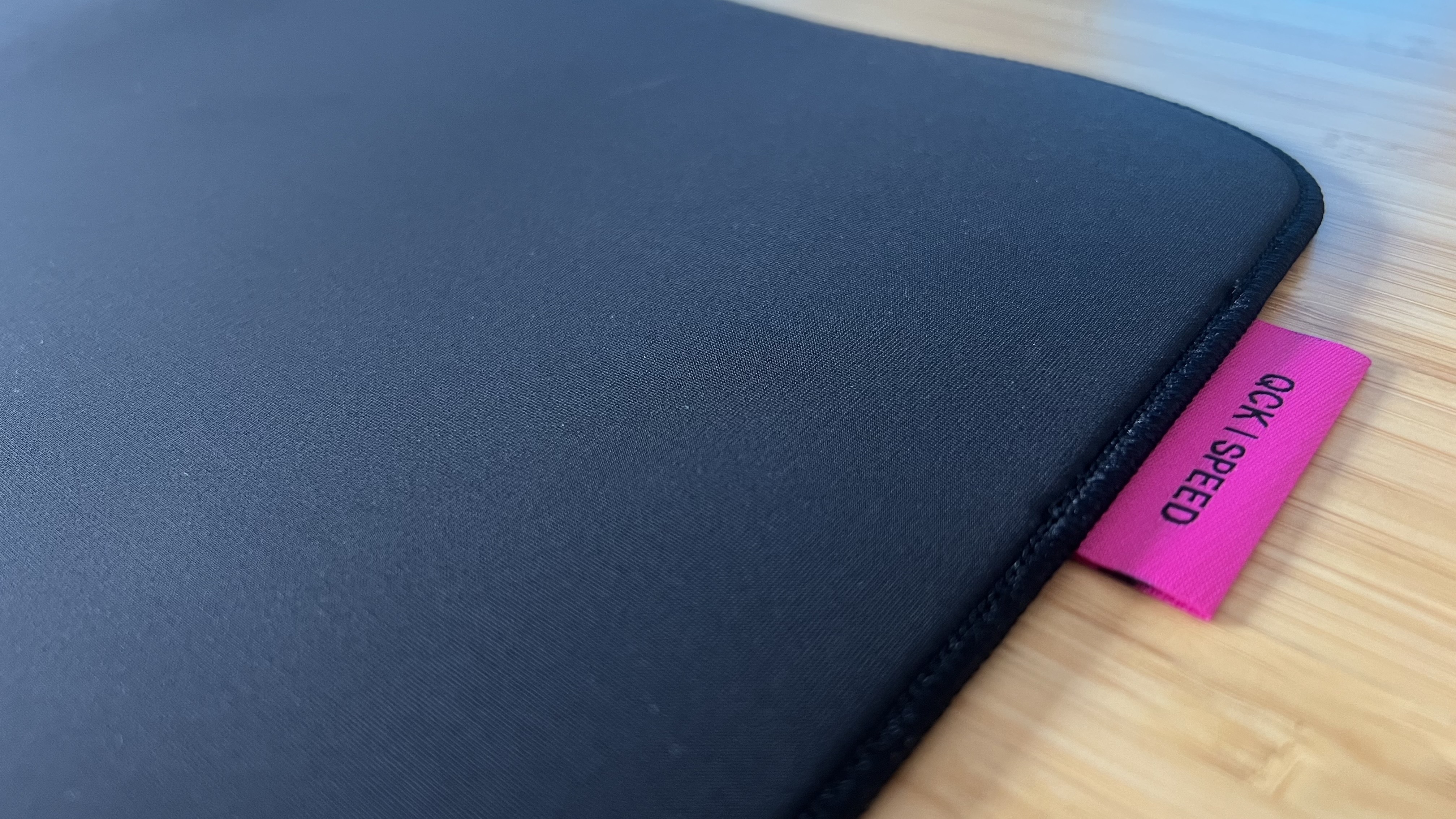 Close up on surface texture of SteelSeries QcK Speed mouse pad