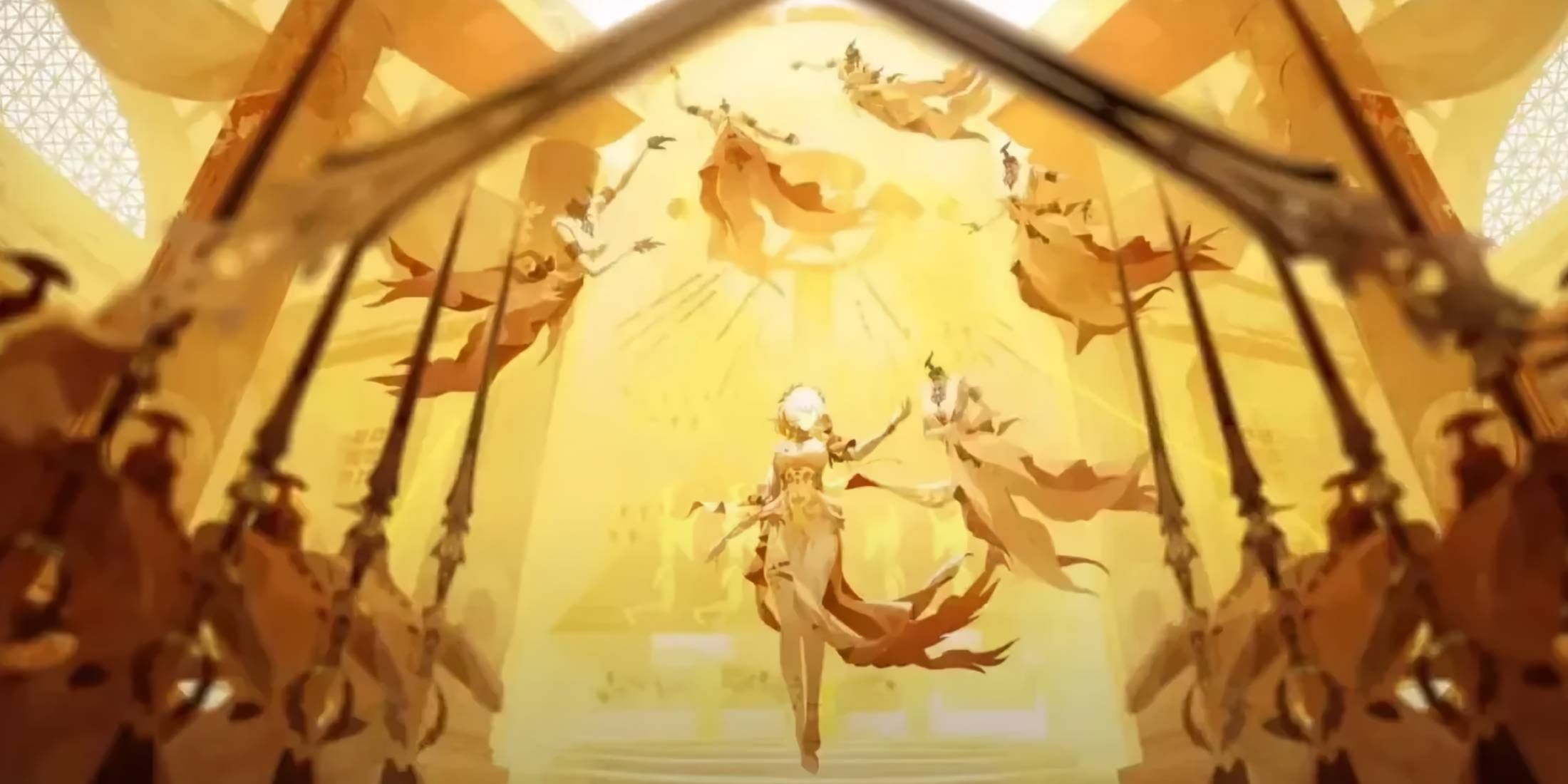 An image of Aglaea from Honkai: Star Rail's Golden Epic trailer.