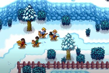 Riding horses with friends in Stardew Valley