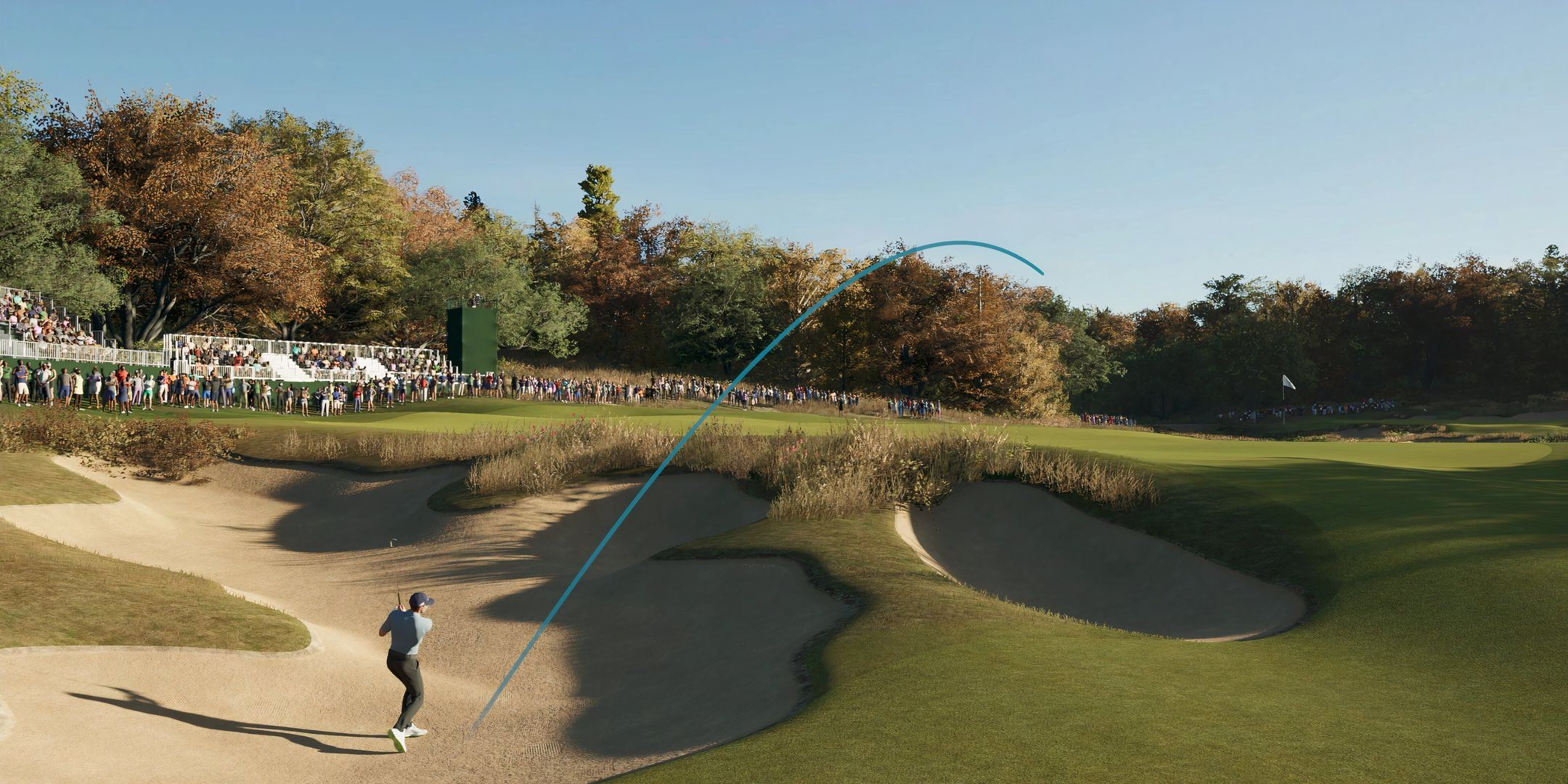 Trying to get the ball out of a bunker in PGA Tour 2K25.