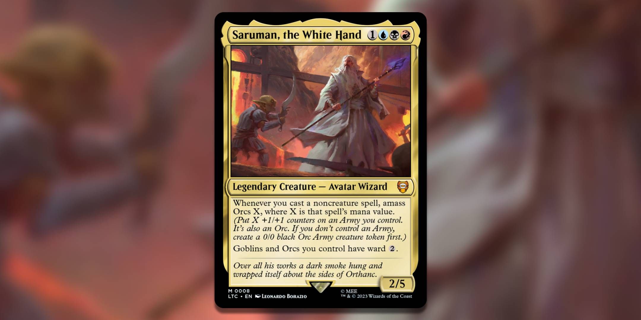 The Magic The Gathering card Saruman the White Hand by Leonardo Borazio.
