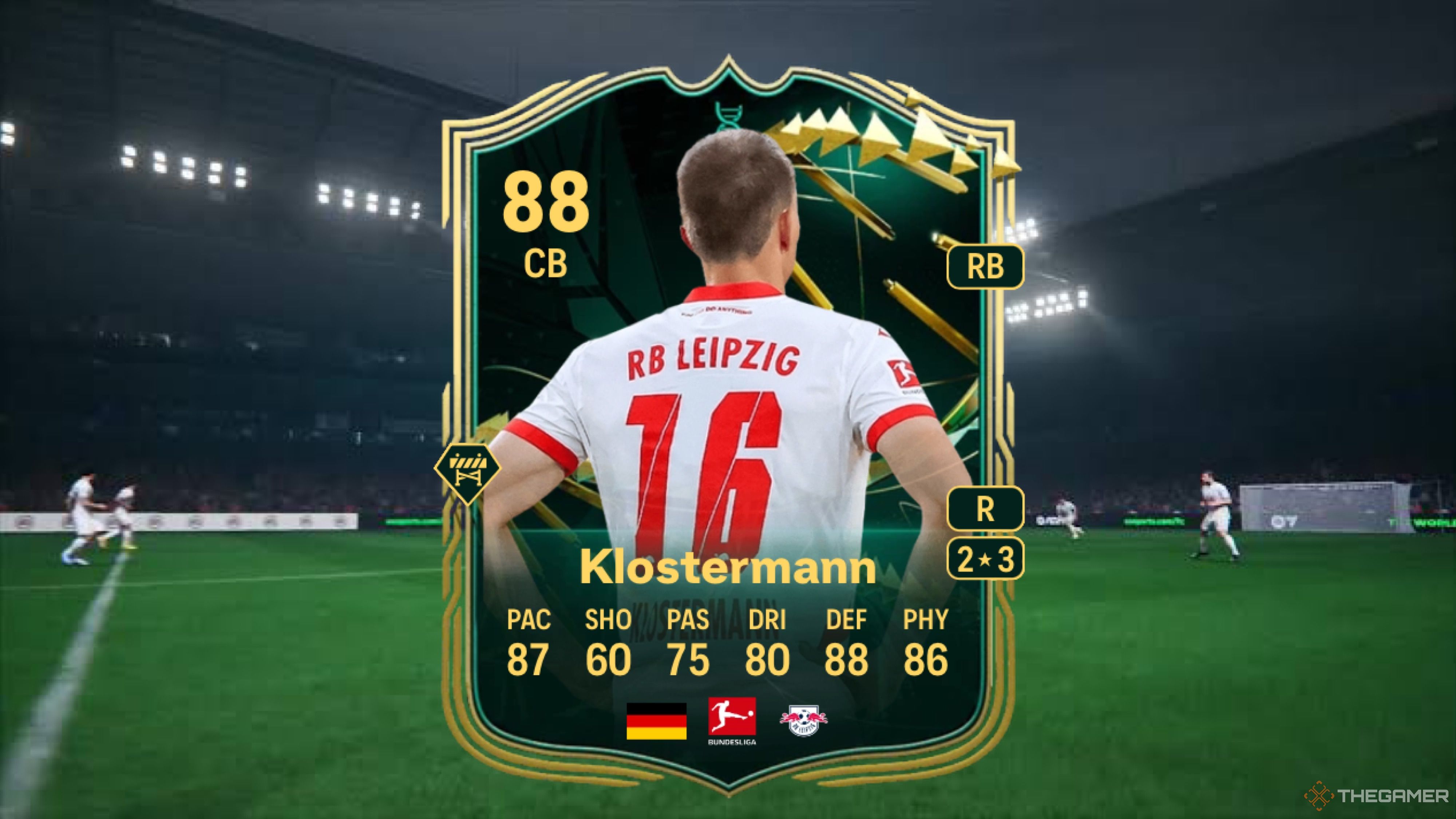 Image showing Klostermann card against a faded pitch background.