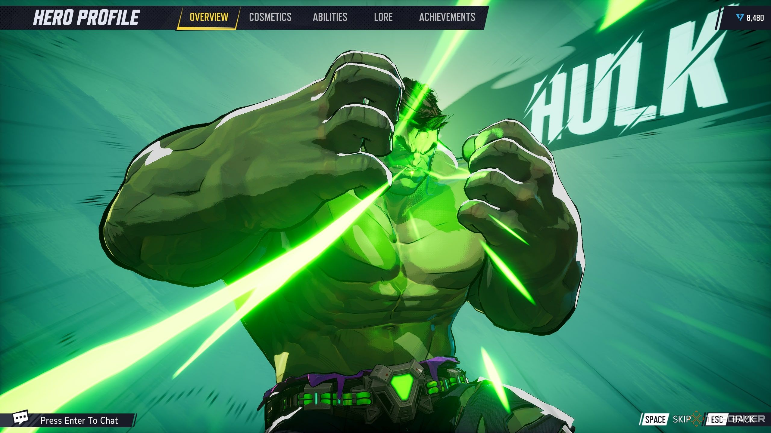 Hulk's Hero Screen In Marvel Rivals