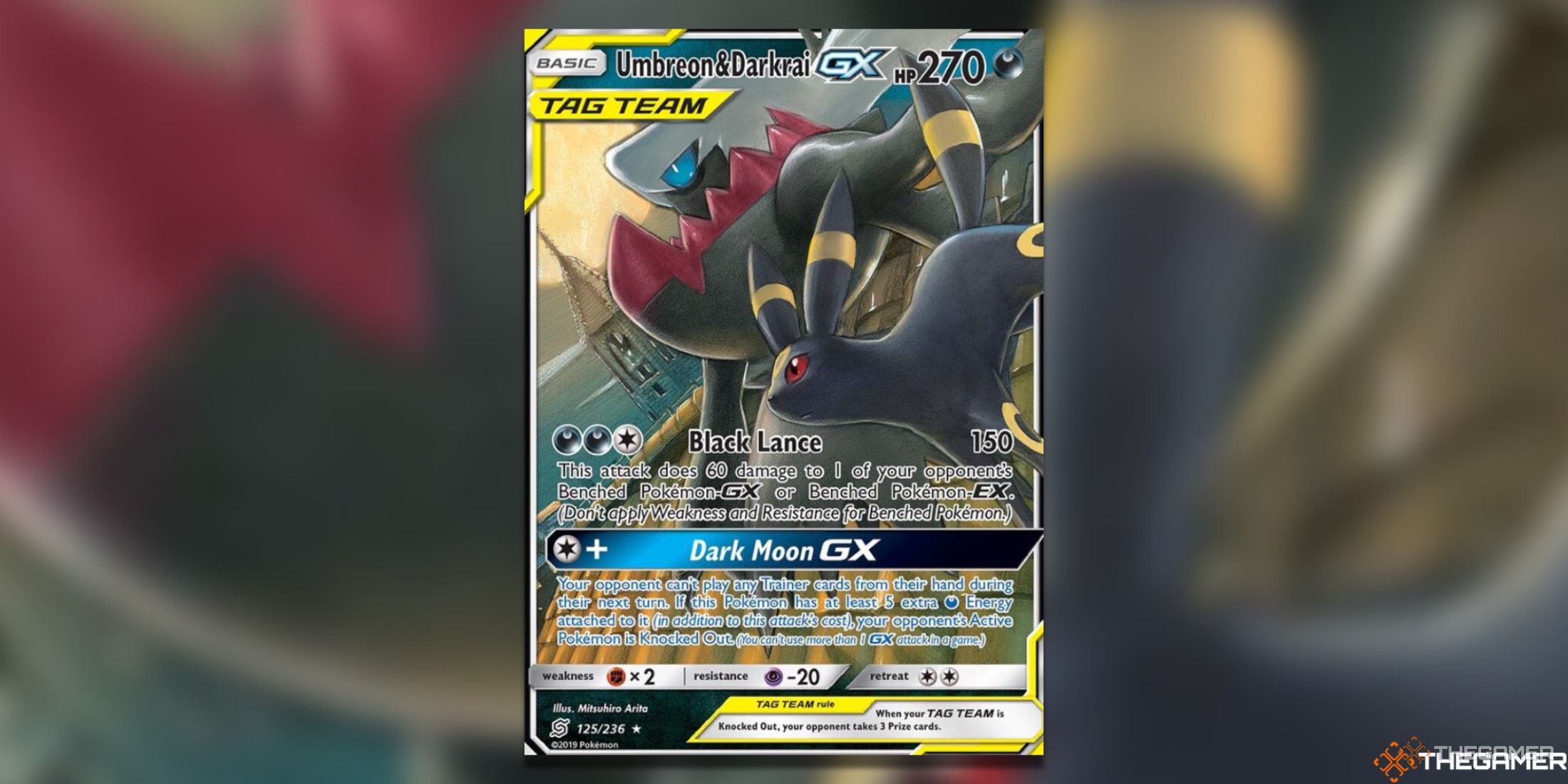 The Unified Minds Umbreon and Darkrai GX in the Pokemon TCG.