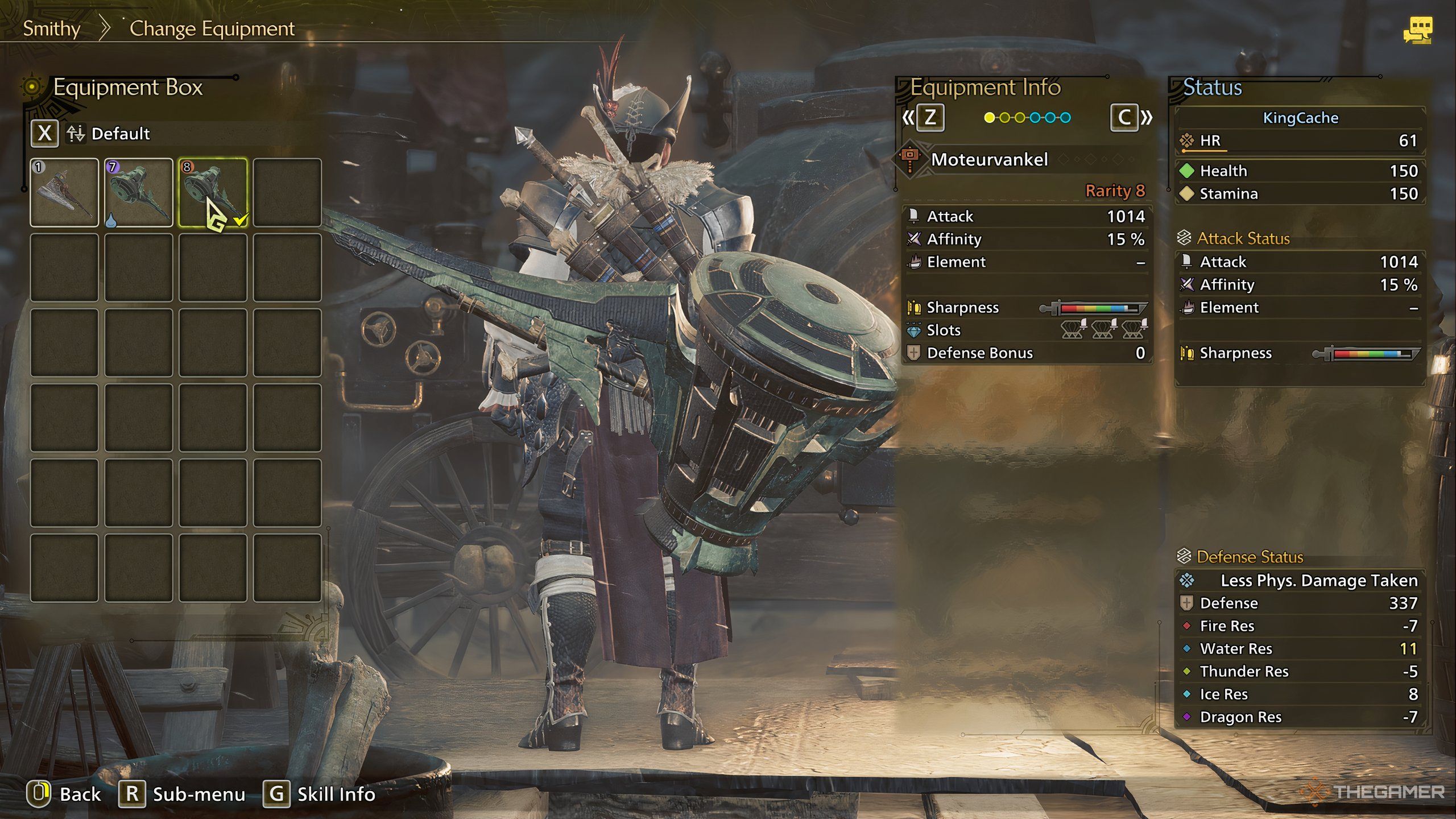 A weapon preview of the Moteurvankel in monster hunter wilds.
