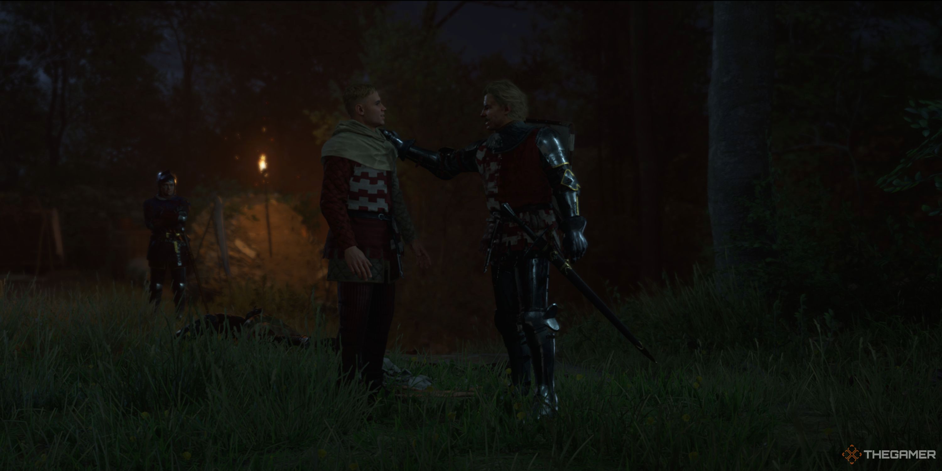 Kingdom Come: Deliverance 2 cutscene featuring Posy and his brother.